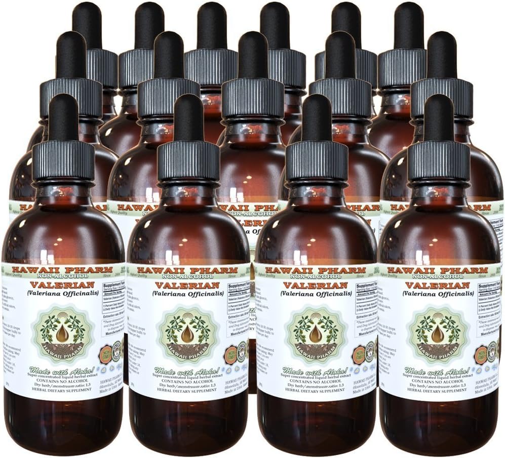 Tekoči ekstrakt brez alkohola Valerian (Valeriana Officinalis) Suhi koren Glicerit Naravni zeliščni dodatek, Havaji Pharm, ZDA 15x4 fl.oz