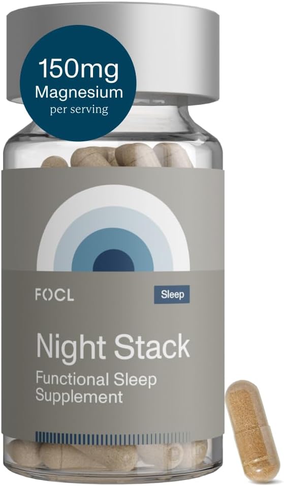 FOCL Restiful Night Magnezij Sleep Supplement - Naravna pomoč za spanje, Melatonin Free, Brez Grogginiess, Calm - Magnezij Dodatek za restorativno spanje z Ashwagandha - Vegan, Non GSO, Cruelty Free