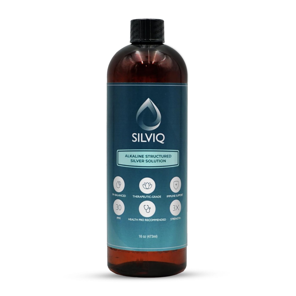 Strukturirana srebrna voda 30PPM - ph Uravnotežena alkalna struktura Silver Liquid Solution Mineral Supplement for Natural Immune Support - Okrepljena wellness & Gut Health - 16 Oz (437ml)