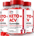 (3 pakiranja) Xfit Keto ACV Gumies, uradni Keto+ACV Hujšanje Formula, Vse naravne Apple Cider Vinegar 1000MG, X Fit Keto Plus ACV Gummy za zdravje in fitnes, Xfit ACV Keto Gomitas (180 Gummies)