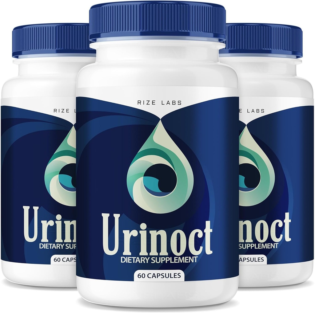Rize labs (3 Pack) Urinoct prostate dodatek, Urinoct Bladder Health, Advanced Urinoct Prostate Function Formula, Urinoc Organic Herbal Mešanica pregledi, Urinoct prostate Flush za pretok (180 Kapsule)