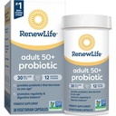 Renew Life Probiotic Adult 50 Plus Probiotične kapsule, Dnevna dopolnila Podpira urinarno, Prebavno in imuno zdravje, L. Rhamnosus GG, Mlekarna, Soja in gluten brez, 30 milijard CFU, 30 Število