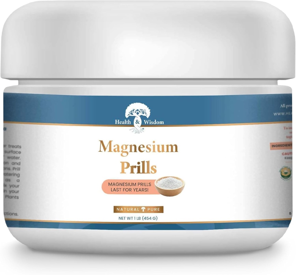 Zdravje in modrost Magnezij Prills - Strukturirane vodne naprave, Magnezij Pranje kroglice, Topikalni magnezij, Dragocen mineral, Magnezijska voda, Deionizirana voda, Magnezij Namakanje - 16 Ounces