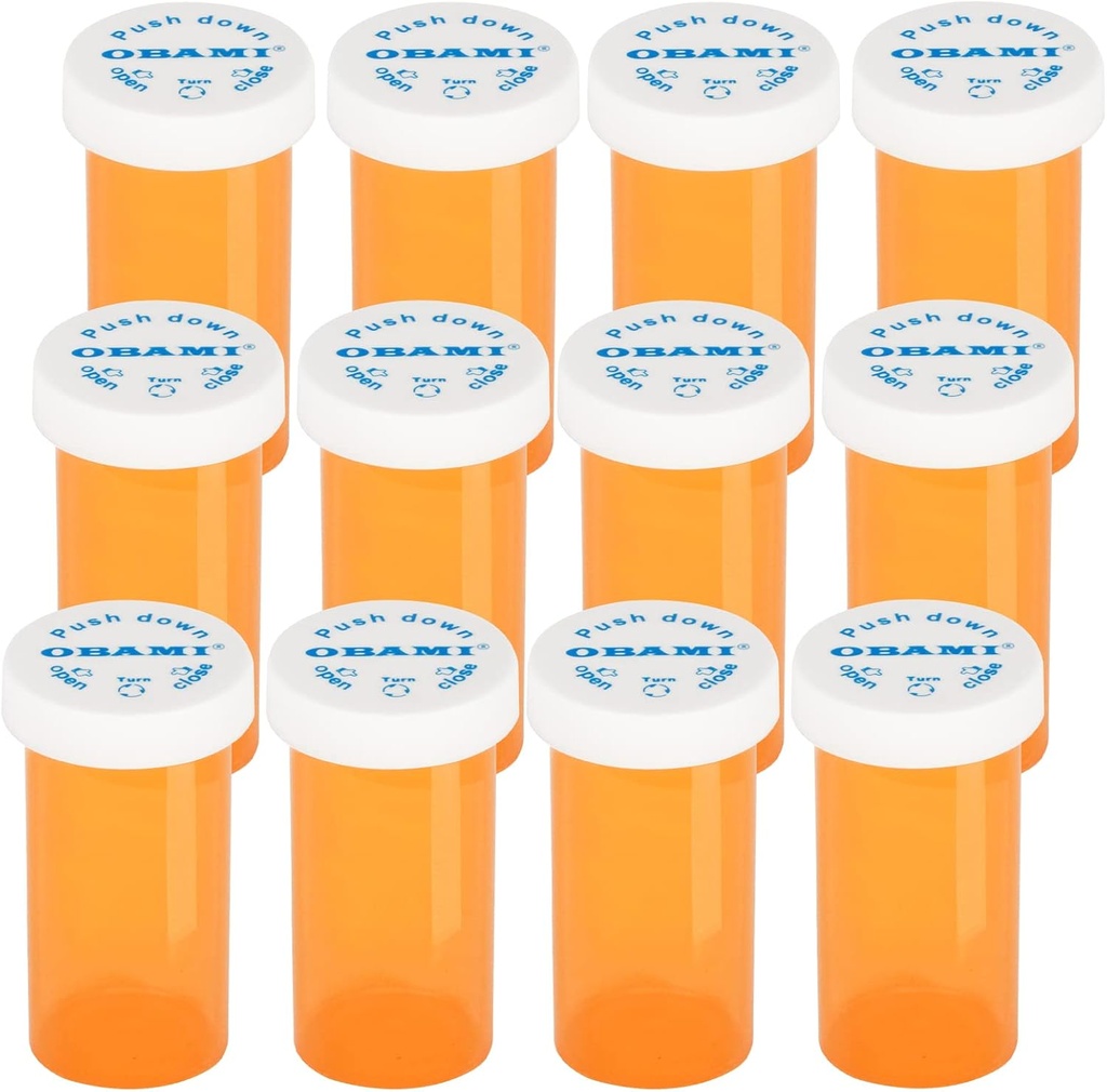 Plastične tablete tablete tablete z otroškimi Resistant Caps - Potisnite navzdol in obrat - Predpis Viala, Medicine Container, Pill Primeri Dispenser Organizatorji (12pcs, 30 Dram)