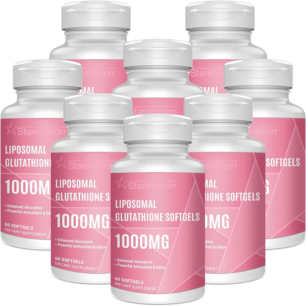 Liposomski glutation Softgels 1500MG, Zmanjšani glutation dodatek z vitaminom C, boljša absorpcija, Ne-GMO močan antioksidant za zdravo staranje, Detox, Imunsko zdravje, 480 Softgels