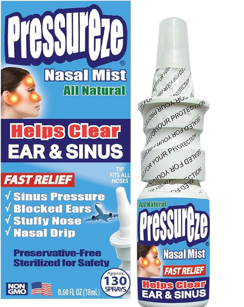 Tlačni nosni pršilo - Vse naravne Ohranjevalno-prosti Sterile - Hiter Relief nosni pršilo - za Sinus alergije Congestion Bloked ušesa glasno Smrčanje 