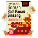 Korejska rdeča Panax Ginseng dodatek Gumies - Železo dopolnila za ženske in moške - Železo Gumies z vitaminom C, B6, B12, Kalij in magnezij, Vegan - 90 Count