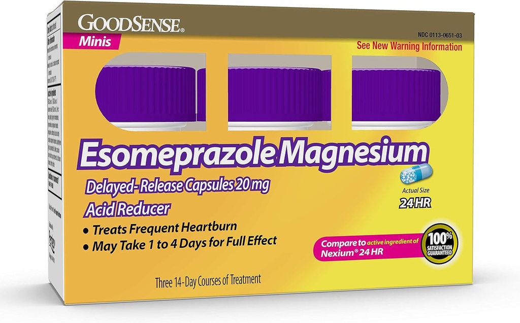 GoodSense Esomeprazol Magnezij Zapoznela releaza Mini kapsule, 20 mg, reduktor kisline, 42 Število