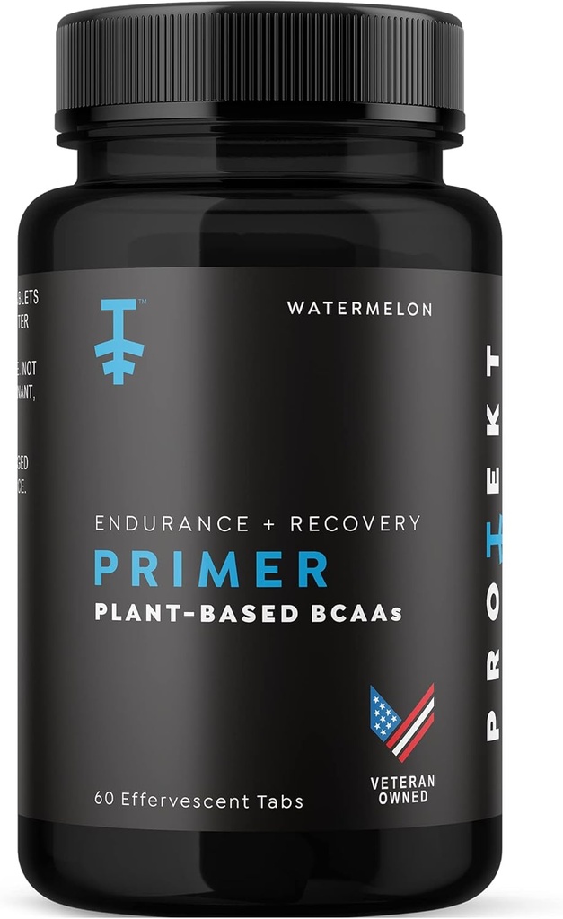 Protekt Primer - na rastlinah temelječ BCAA dodatek z vitaminom C - 60 šumeče tablete - Vegan BCAA - lubenica aroma - največja absorpcija za optimalno delovanje in hitrejše okrevanje