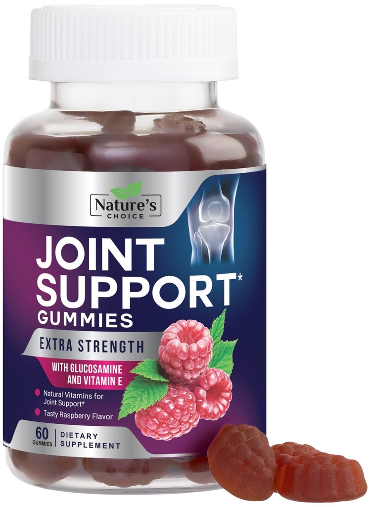 Joint Support Gumies Extra Strength Glukozamin Gummy dodatek z vitaminom E - naravna kartilaža & Skupno zdravje & Fleksibilnost Podpora, Najboljša podpora Glukozamin Chew za moške in ženske - 60 Gumies
