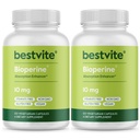 Bioperine 10 mg (240 vegetarijanskih kapsul) (120 x 2) - brez stearat - vegan - brez gensko spremenjenih organizmov - sredstvo za povečanje absorpcije brez glutena