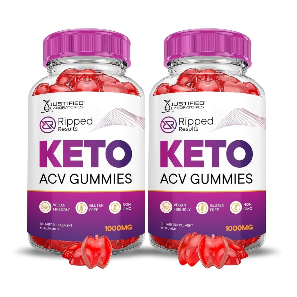 Upravičeni laboratoriji (2 Pack Ripped Results Keto ACV Gummies Napredni Formula 1000MG Repped Rezultati Oblikovani z Granit Beet Juice Powder B12 Vegan Non GSO 120 Gummys
