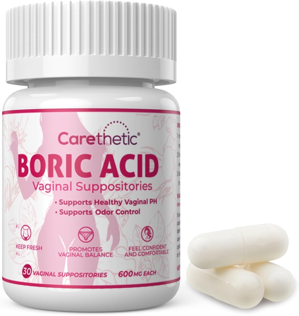 Vaginalne supozitoriji - pH ravnovesje in Odor nadzor za ženske, 600mg, 30 Count - Gentle Feminine zdravje