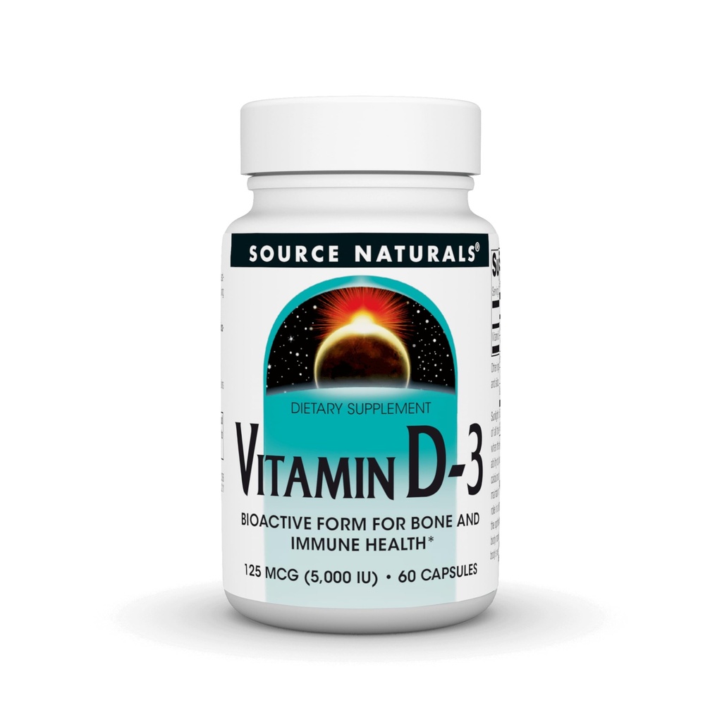 Naravni vir Vitamin D-3 Bioaktivna oblika za zdravje kosti in imunskega sistema* 5000 iu - 60 kapsul