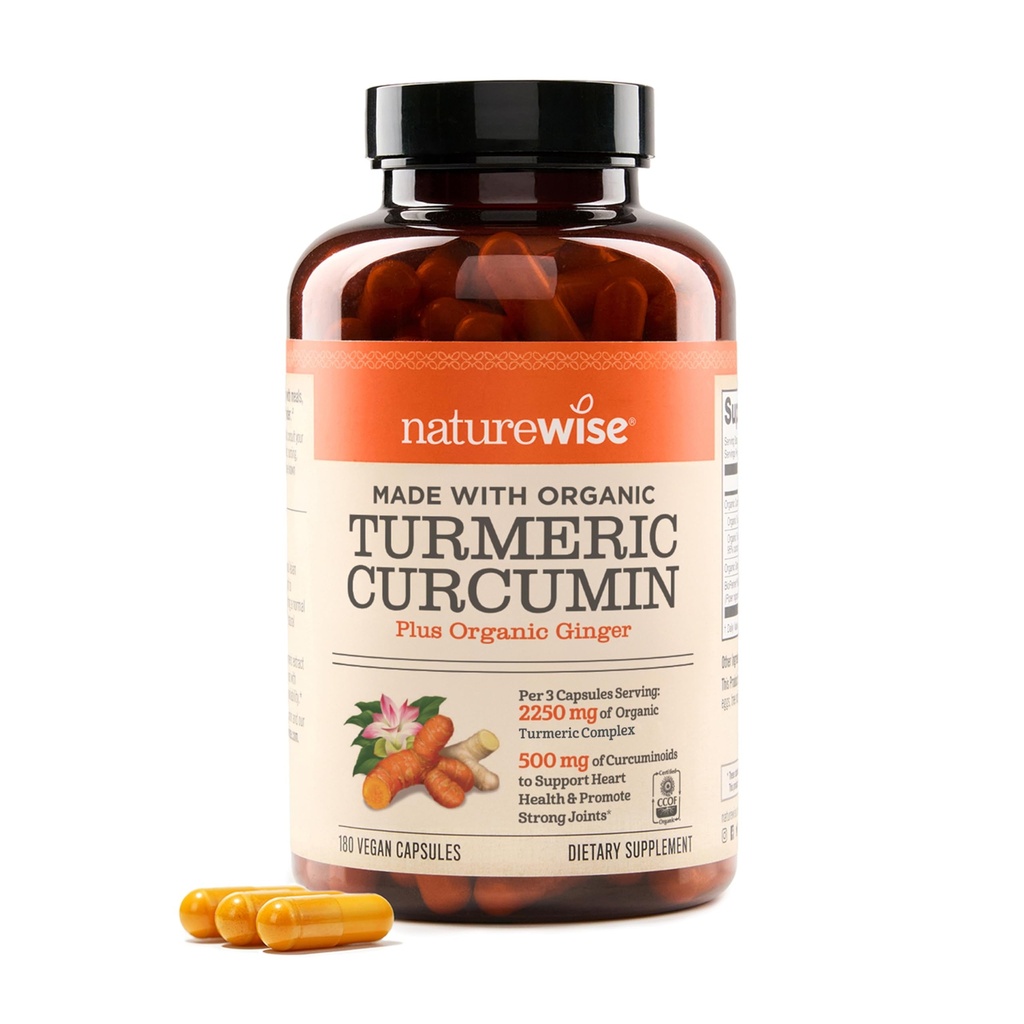 NatureWise Curcumin Kurkumin 2250mg - 95% Curcuminoidi & BioPerine Black Pepper Extract za napredno absorpcijo - Dnevna skupna in imunske zdravstvene podpore - Vegan, Non-GMO, 180 Število[60-dnevna oskrba]