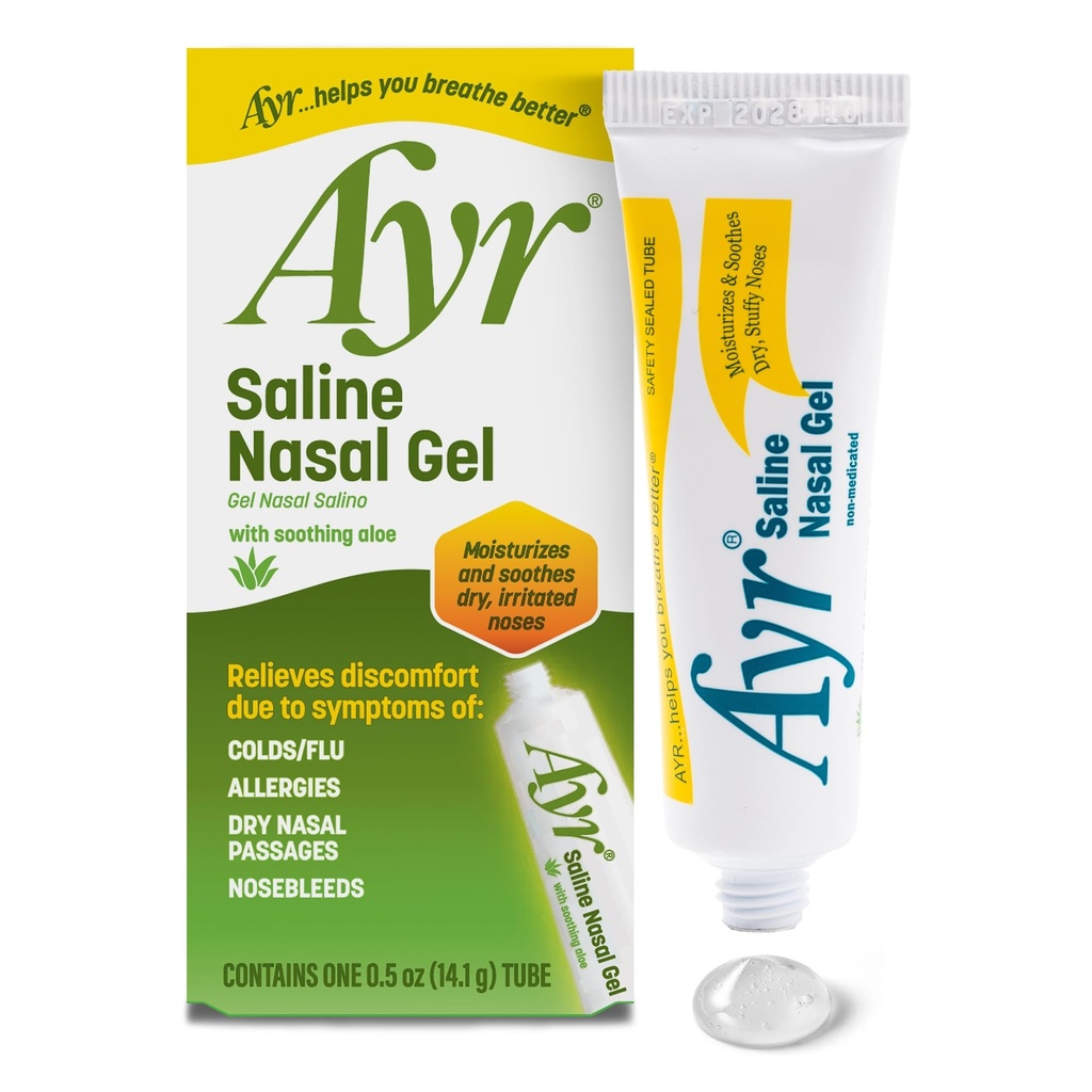 Ayr Saline Nasal Gel, z blažilno Aloe, 0.5 Ounce Tube (paket z 1)