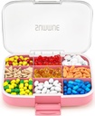 Organizator velike tablete, 9 Kompartmenti Prenosne potovalne tablete Box Case Vlaga dokaz, XL Tablete Vsebnik za vitamine, Cod Jetra olje, Dodatki, Zdravila (Pink)