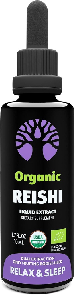 LOOV Organic Reishi Goba dopolnilo – 50 Servisi – Samo sadna telesa – Spanje in imunske podpore