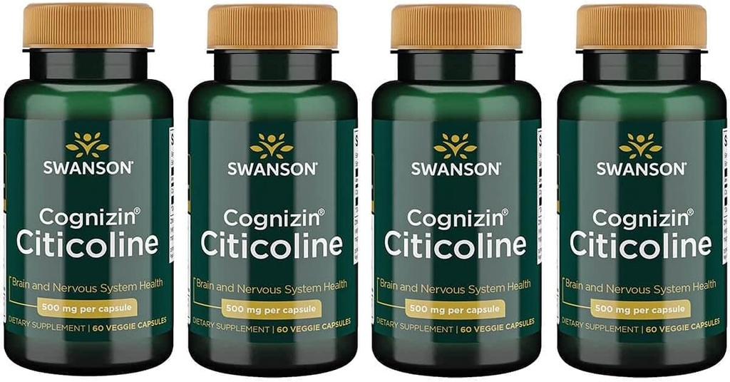 Swanson Cognizin Citicoline 1.000 Milligrams 60 Veg kapsule (4 pakiranja)