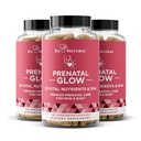 Glow Prenatal Vitamini za ženske 3-Pack paket – 20-in-1 Vital Nutrients za zdravo nosečnost in razvoj ploda – Folna kislina & Vegan DHA za rast otroka in udobno nosečnost – 180 kapsul