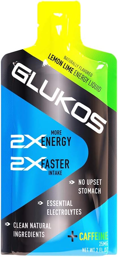Glukos Energy Gels za tekače 2oz Packets, Tekoči geli z elektroliti, Pladenj 12 Število