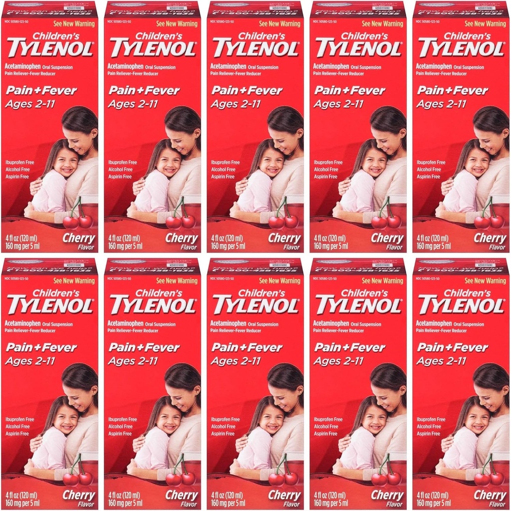 Tylenol Chld Cherry Liq Velikost 4z Tylenol Peroralna suspenzija za otroke Cherry Blast