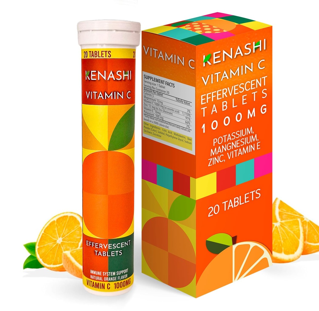 Vitamin C 1000mg Šumeče tablete Vitamin z cinkom Kalij Magnezij E Vitamin C Efervescente para Adulto Cink in vitamin C 20 Tablete