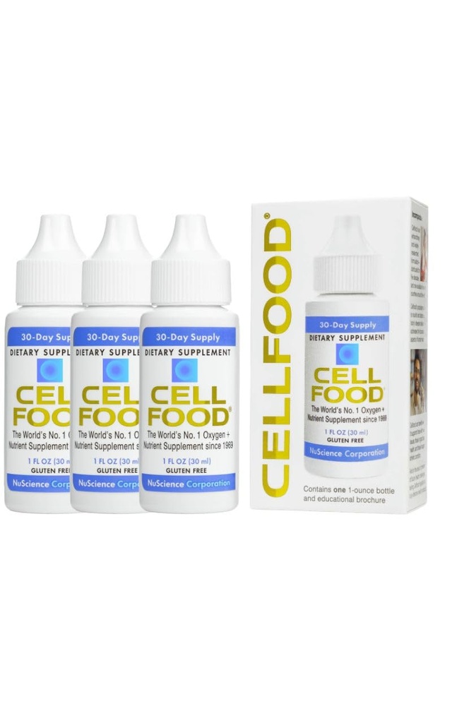 Celična hrana Kisik Boost - 1 fl oz, 3 Pack - Tekoči kisik dopolnilo za limfatično drenažo, Nadmorska bolezen, Jet Lag, Utrujenost, Glavoboli, Mački in energija - Gluten Free, Cert. Kosher