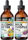 BIO KRAUTER Alkohol Detox Tinkture 4 Fl. Oz. & Milk Thistle Tinkture 4 Fl. Oz.