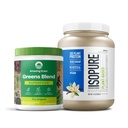Sveženj neverjetno travnatih zelenih Superhrana v prahu: Original, 30 Serving + Isopura Vanilla Vegan Protein Powder, rastlinsko, organski Pea Protein, Mlečni brez, 20 Serving (Packageing May Vary)