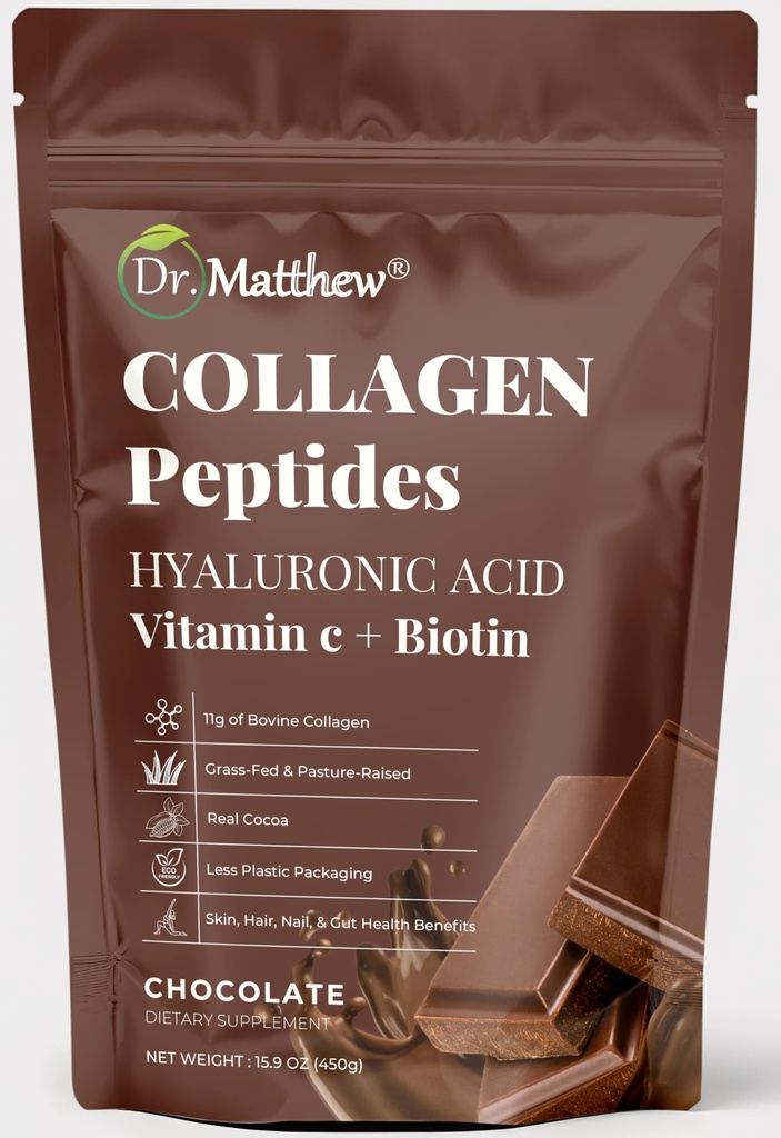 Čokoladni kolagen. Kolagen s hialuronsko kislino in vitaminom C. Čokolada Kolagen Peptides Čokolada v prahu. Kolagen z vitaminom C & Biotin za lase, kožo, nohte, Joint. Keto, tipa 1 in 3.