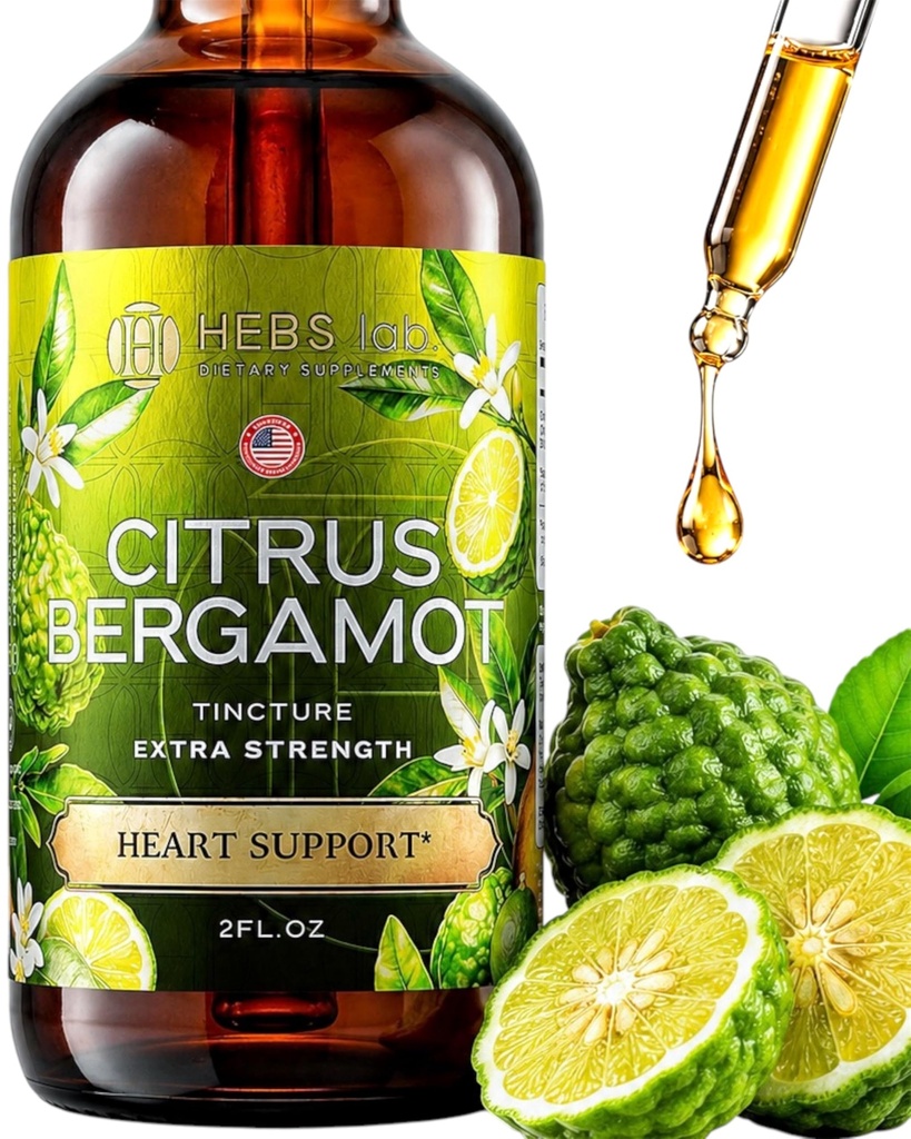 Citrus Bergamot Kapljice 2 fl oz – Made in USA - Naravni antioksidant Podpora, Heart & Metabolic Wellness dodatek - Bergamot Extract
