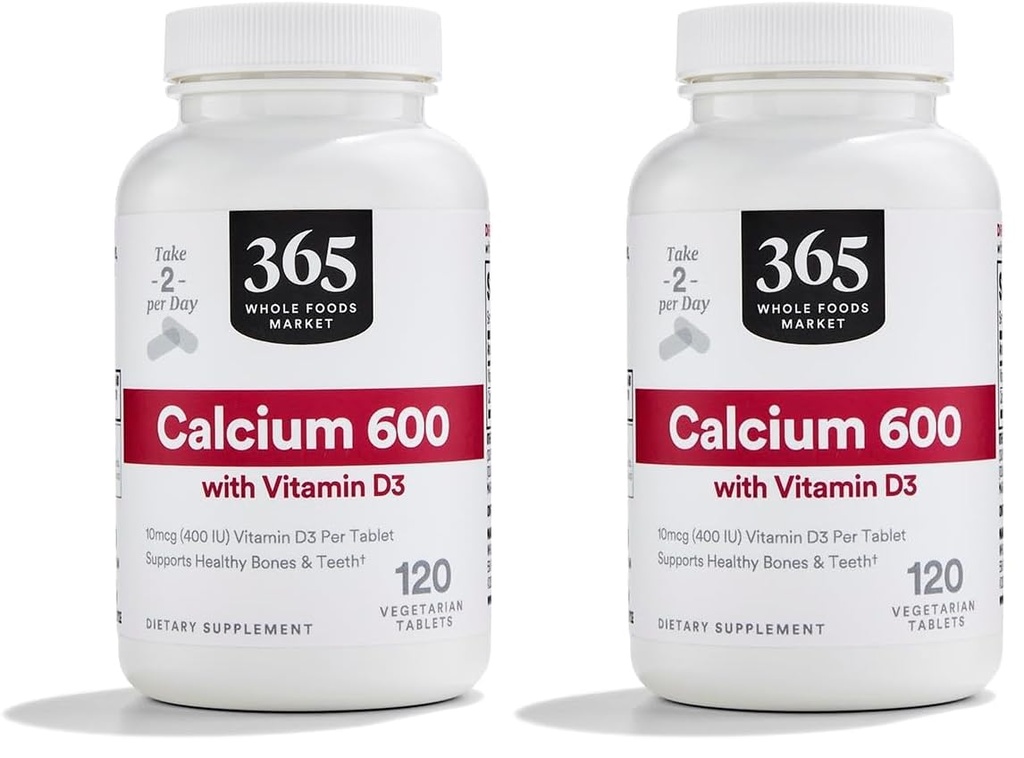 365 s celotno živilo trg kalcij z vitaminom D3 tablete, 120 Število (Pack od 2)