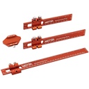 Ravnalnik za obdelavo lesa, Neitra 3PCS (6/8/12 Inches) Žepno pravilo za obdelavo kovin s 45° in 30° za merjenje natančnosti, Aluminijasto pravilo za drsenje za označevanje palca in metrično t-tipsko ravnilo