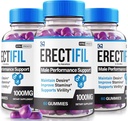 (3 Pack) Erectifil Gumies, Erectifil 1000 MG Gumies, Vsenaravna podpora formule za moške, Premium moški dodatek za splošno zdravje in najvišjo zmogljivost, Erec tifil Gomitas Mnenja (180 Gumies)