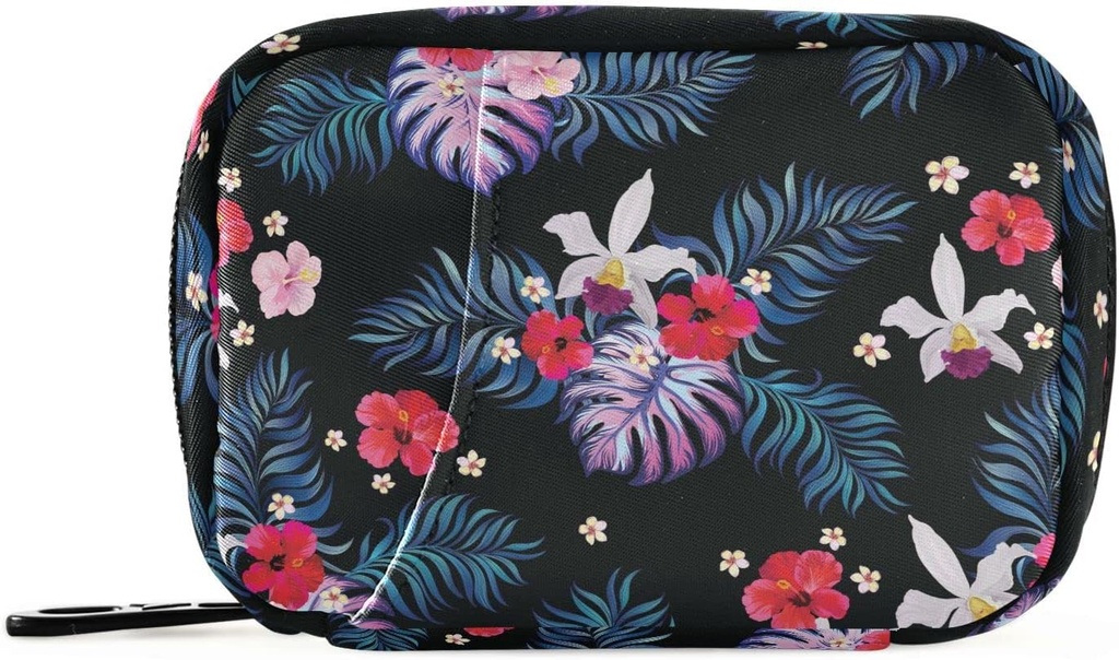 Organizator tablete Palm Leves cvetje tablete Box 7 dan tablete zaboj vrečka potovalne tablete Organizator vrečka z zipper prenosni tedenski primer kompaktna velikost za vitamin dodatek imetnik