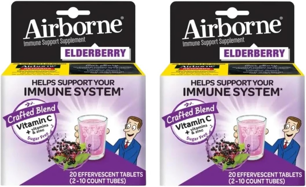 Bezgov ekstrakt + vitamin C 1000mg (na strežbo) - šumeče tablete (20ct), prehranska dopolnila brez glutena, z vitamini A C E, ZINC & Selen, brez sladkorja (Pack of 2)
