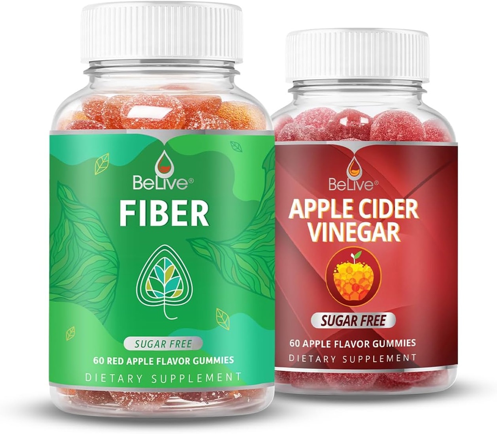 BeLive Digestion Bunde Fiber in Apple Cider Vinegar za digestivno podporo in splošno zdravje Gut