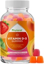 Žvečljivi vitamin D Gumiji za odrasle - Delicious Daily Vitamin D3 Gumies with D3 2000IU per Serving - Gluten in želatina brez GMO Gummy za podporo odraslih imunitete (1 mesec)