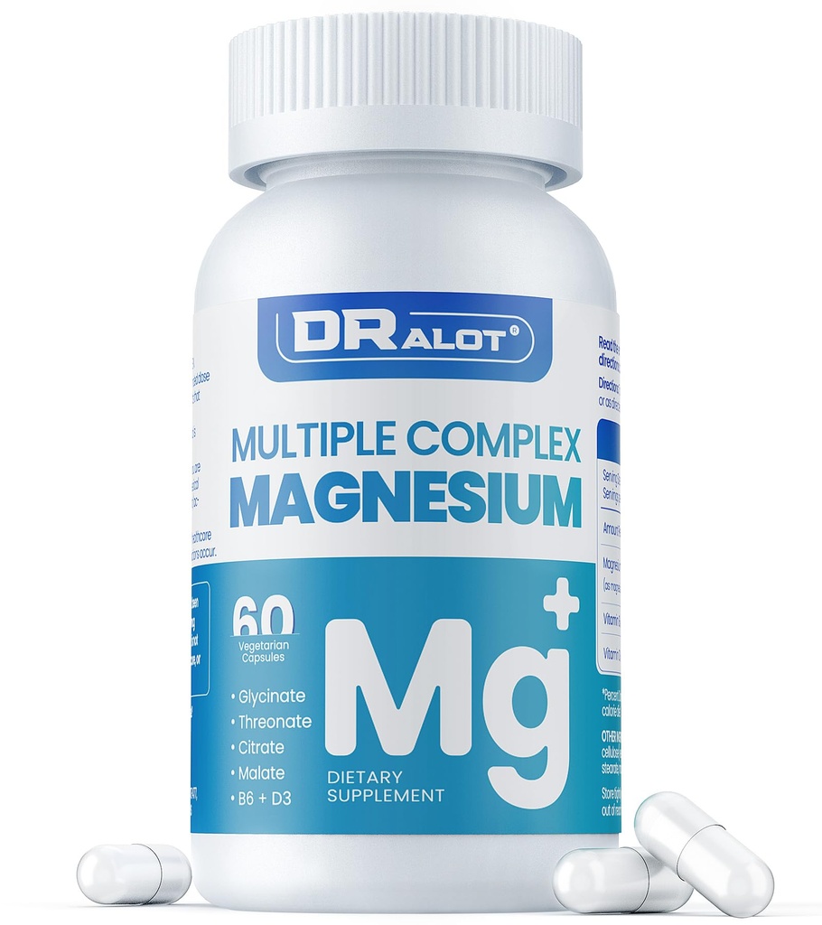 Quadrupple Magnezij dodatek, 400 mg kelata Magnezij Glicinat, L-treonat, Citrat & Malate 