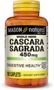 MASON NARAVNA Cascara Sagrada 450 mg, Zeliščni dodatek za podporo normalne digestivne funkcije, 100 Kapleti