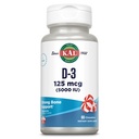 KAL Vitamin D3 5000 i.e. 125 mcg, Visoka moč Vitamin D Žvečilni bonboni, Kalcijeva absorpcija, Zdravje kosti in Imunska podpora Dopolnilo, Natural Peppermint aroma, 60-dnevna garancija, 60 Serving, 60 Chews