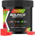 Bounce Pro Creatine Monohidrat Gumiji za moške in ženske, Nizka kalorija, 6G kreatin na serviranje, Vegan, Anti-Melting, Gluten-free, Ne-GMO, 2g kreatin na Gummy (72ct, Cherry Lime)