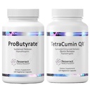 Teseract Medical Research Optimal Gut & Tsue Bundele, Butic Acid Complex Prebavne in Curcumin Metabolit Skupni Relief dodatek