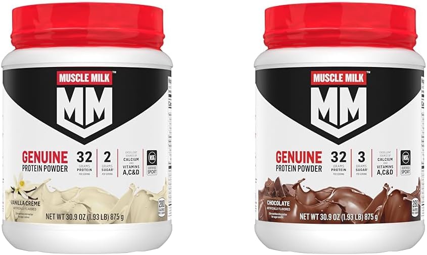 Mišično mleko Prave beljakovine v prahu paket, Vanilla Crème 1.93 Pounds 12 Servings 32g Beljakovine 2g Sladkor in čokolada 1.93 Pounds 12 Servings 32g Beljakovine 3g Sladkor