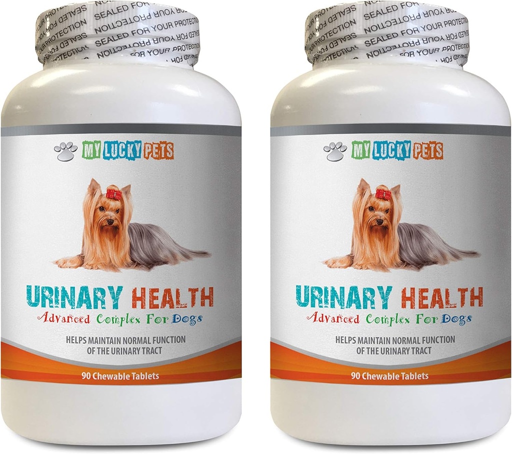 Dog Bladder podpora - Dog urinarno zdravje Formula - Pomaga z inkontinenco in Bladder vprašanja - Imune Boost - Dog Cranberry dodatek žvečenje - 2 steklenice (180 Zdravljenja)