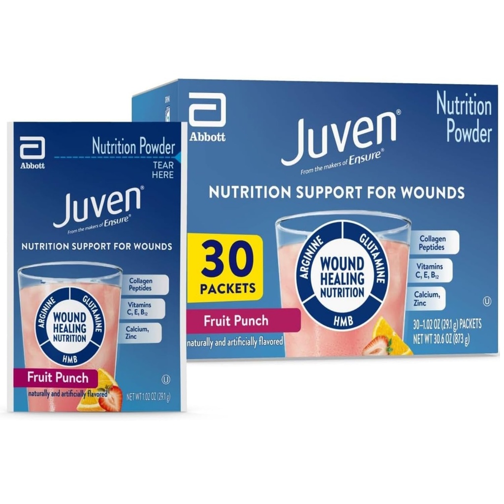 Medline Juven Powder Nutritional Supplement (Fruit Punch, Pakiranje : 30EachCarton)