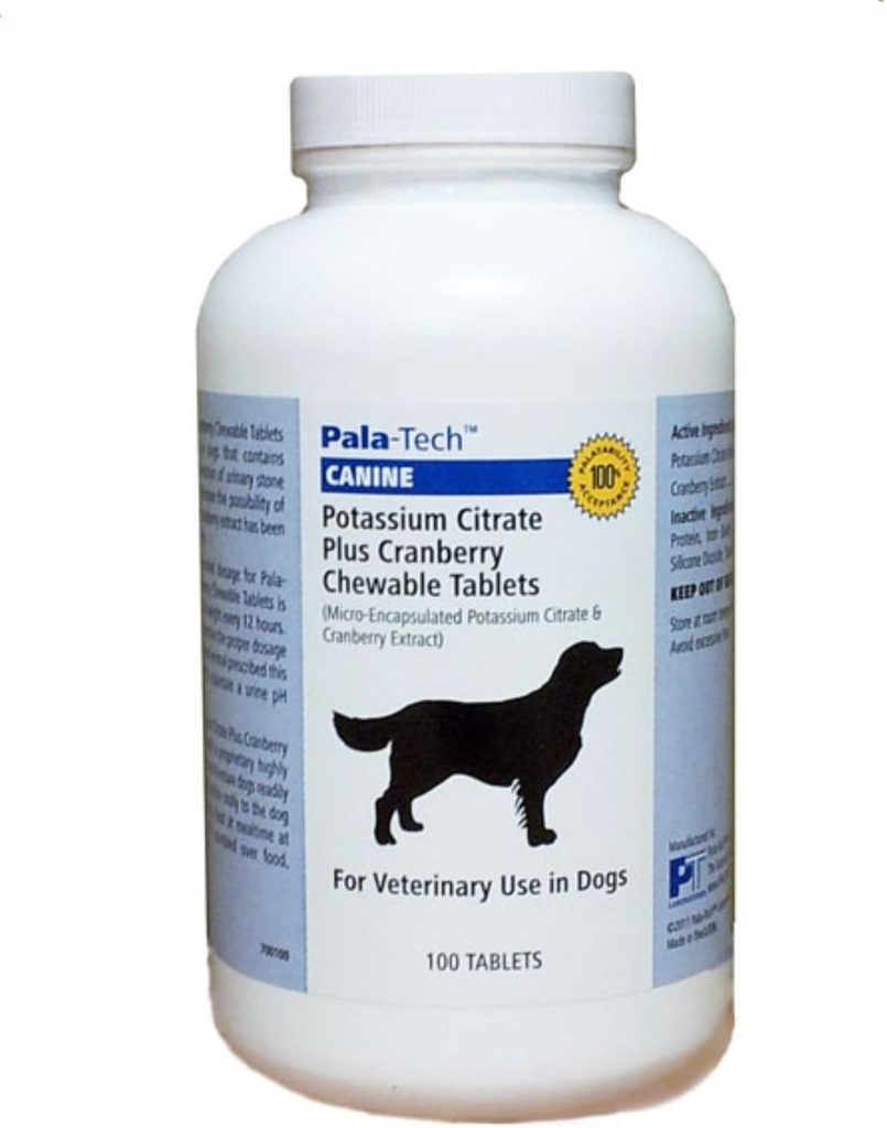 Zdravljenje pasjih UTI - Kalijev citrat Plus brusnice dopolnilo za pse 100 Žvečljive tablete za okužbe urinarnega trakta & Bladder Stone Prevention, pasja inkontinenca podpora Made in USA