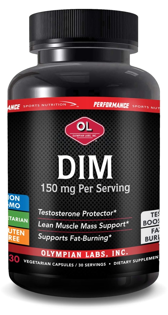 Olympian Labs DIM 150mg - DIM Diindolylmetan dopolnilne kapsule, ki podpirajo hormonsko ravnovesje, čisto kožo, PCOS, in pomoč v fitnes režimih - 30 kapsul (30 dnevna zaloga)