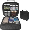 Srednje potovalne tablete Bottle Organizer, Medicine Bag, Prevoznik za zdravila in medicinske potrebščine - Črna (brez ključavnice)